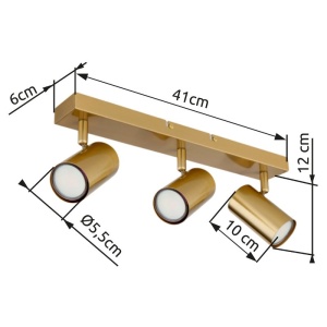 Plafoniera cu 3 Spoturi directionabile ROBBY aurie 240055 universul-luminii.ro