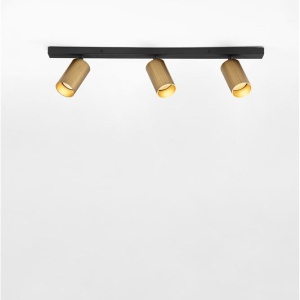 Plafoniera cu 3 spoturi GU10 ZELOS negru/ auriu 630835 universul-luminii.ro