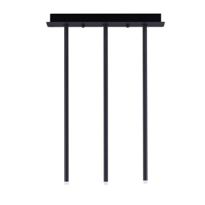 Plafoniera cu 3 Spoturi LED reglabile design tubular STILVI negru, H-65cm