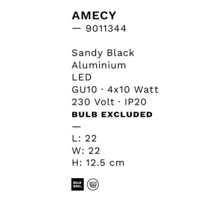 Plafoniera cu 4 spoturi Amecy negru 229285 universul-luminii.ro