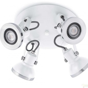Plafoniera cu 4 spoturi cu iluminat, alb, RING 40559