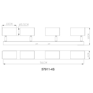 Plafoniera cu 4 spoturi directionabile metal negru gri ROBBY 249365 universul-luminii.ro