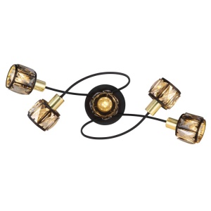 Plafoniera cu 5 spoturi design modern INDIANA auriu, negru 206115 universul-luminii.ro