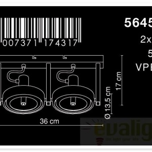 Plafoniera cu doua spoturi directionabile Kuriana 5645-2 GL 42205 universul-luminii.ro