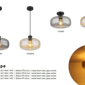Plafoniera design modern Giuseppe negru, chihlimbar - Img 4