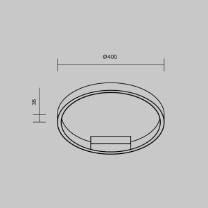 Plafoniera design modern LED Rim 40cm negru 595015 universul-luminii.ro