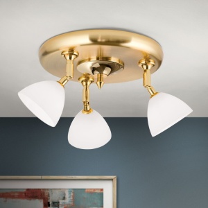 Plafoniera design modern OPALDESIGN 3L, auriu mat - Img 1
