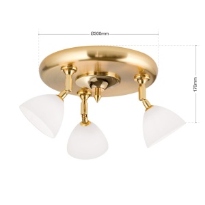 Plafoniera design modern OPALDESIGN 3L, auriu mat - Img 7