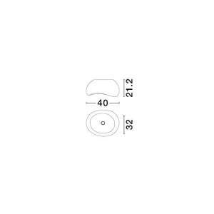Plafoniera design modern, Stone Gray, AERE, L 40cm 245555 universul-luminii.ro