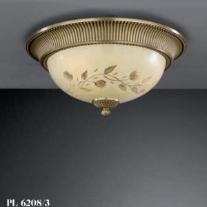 Plafoniera din alama cu sticla decorata design italian D-40cm 6208 201475 universul-luminii.ro