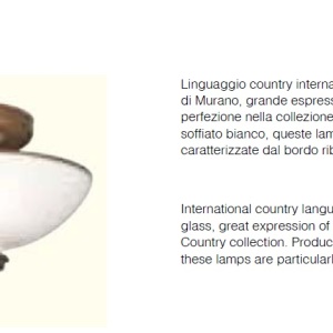 Plafoniera din alama cu sticla Murano Country 33,5cm 98895 universul-luminii.ro