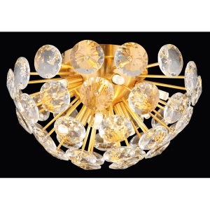 Plafoniera din metal auriu cu cristale K9 VIRINA 248275 universul-luminii.ro