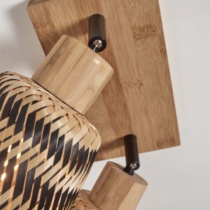 Plafoniera eco din bambus Java 2-Shade nat/15x17, bl/nat - Img 8
