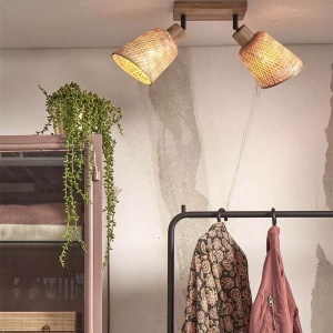 Plafoniera eco din bambus Java 2-Shade nat/15x17, nat - Img 2