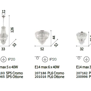 Plafoniera eleganta design clasic DUBAI PL6 OTTONE 201016 66075 universul-luminii.ro