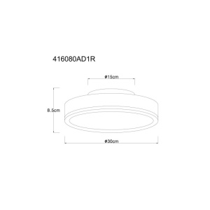 Plafoniera LED aluminiu argintiu, MDF gri DORO 30cm 590515 universul-luminii.ro