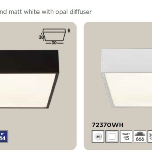 Plafoniera LED baie cu protectie IP44 Zeus 30x30cm, negru 110745 universul-luminii.ro