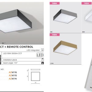 Plafoniera LED cu telecomanda MONZA S 40 CCT WH 105495 universul-luminii.ro