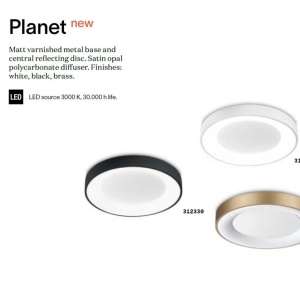 Plafoniera LED design circular PLANET PL D50 OTTONE - Img 3