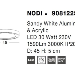 Plafoniera LED design modern Nodi alb 45cm 115525 universul-luminii.ro