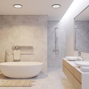 Plafoniera LED design silm IP54 Oja 42 baie negru 3000-4000K 2015116103 NL 90095 universul-luminii.ro