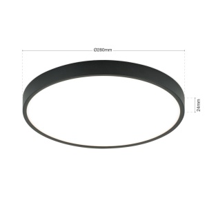 Plafoniera LED design slim BULLY D-28cm negru 234125 universul-luminii.ro