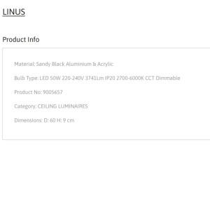 Plafoniera LED dimabila cu telecomanda LINUS D-60cm 137635 universul-luminii.ro