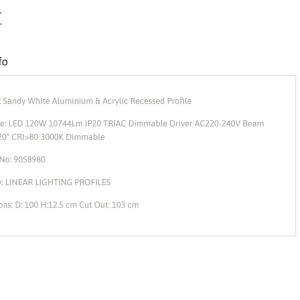 Plafoniera LED incastrabila reglabila PERFECT 100cm alba 3000K Dimmable 140585 universul-luminii.ro