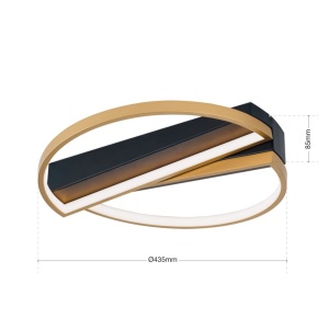 Plafoniera LED moderna design circular OLGA negru/auriu 234025 universul-luminii.ro
