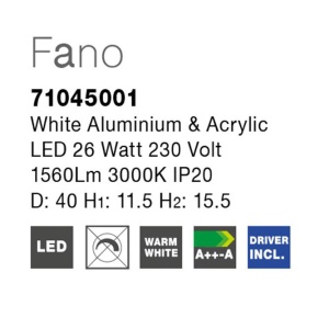 Plafoniera LED moderna Fano 40cm NVL-71045001 82905 universul-luminii.ro