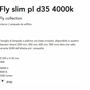 Plafoniera LED moderna Fly slim pl d35 4000k alba 165235 universul-luminii.ro