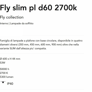 Plafoniera LED moderna Fly slim pl d60 2700k 242335 universul-luminii.ro