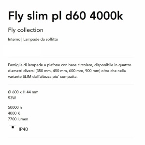 Plafoniera LED moderna Fly slim pl d60 4000k alba 242535 universul-luminii.ro