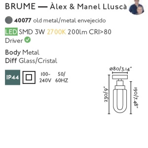 Plafoniera LED pentru baie design minimalist IP44 BRUME 83075 universul-luminii.ro