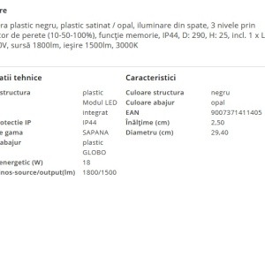 Plafoniera LED pentru baie IP44 SAPANA 203515 universul-luminii.ro