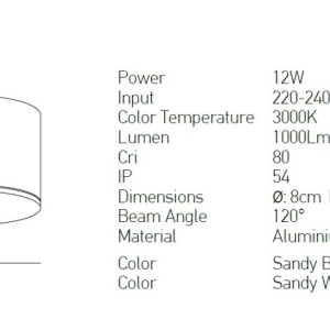 Plafoniera LED pentru iluminat exterior, design modern IP54 Rengo alb 8cm 118375 universul-luminii.ro