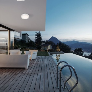 Plafoniera LED pentru iluminat exterior design modern slim IP65 OLIVER alba 84855 universul-luminii.ro