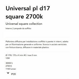 Plafoniera LED perete/tavan Universal pl d17 square 2700k - Img 4