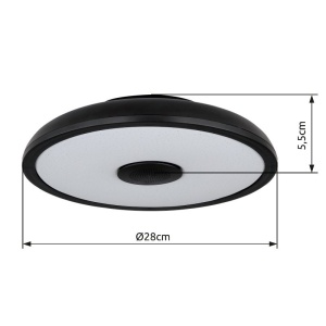 Plafoniera LED RGB cu telecomanda si difuzor RAFFY negru 241085 universul-luminii.ro