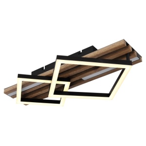Plafoniera LED riflaj MDF cu efect de lemn OBRIEN 249635 universul-luminii.ro