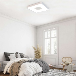 Plafoniera LED Smart dimabila cu telecomanda COIN 54x54cm alba 132375 universul-luminii.ro