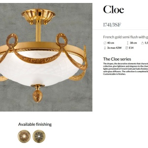 Plafoniera LUX design clasic realizata manual Cloe 40cm 144275 universul-luminii.ro