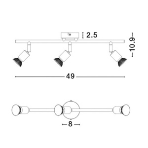Plafoniera moderna cu spoturi Base alba 3L NVL-661003 78935 universul-luminii.ro