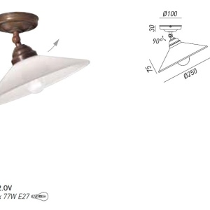 Plafoniera rustica fabricata manual, diam.25cm, Tabia 212.02.OV 50055 universul-luminii.ro