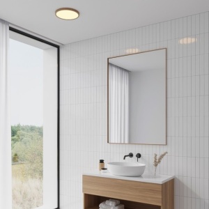 Plafoniera slim pentru baie IP54 LED dimabil 2700K Oja 29 Wood Foil 134045 universul-luminii.ro