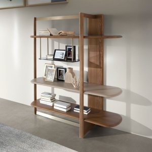 Raft dreapta modern din lemn furniruit Walnut - Img 4