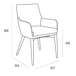 Scaun cu brate design italian Sublim AC-DC627-ARM - Img 4