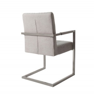 Scaun cu brate design retro Big Aston microfibra gri piatra - Img 4