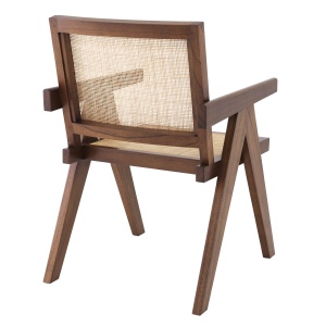 Scaun cu brate design vintage Aristide, maro - Img 3