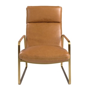 Scaun cu brate LUX design italian Cowhide camel - Img 4